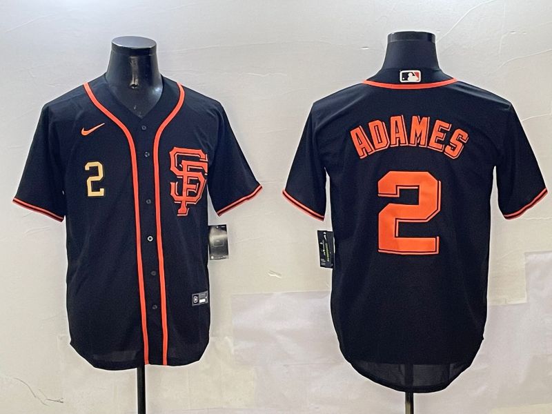 Men San Francisco Giants #2 Adames Black Game 2025 Nike MLB Jersey style 2->san diego padres->MLB Jersey
